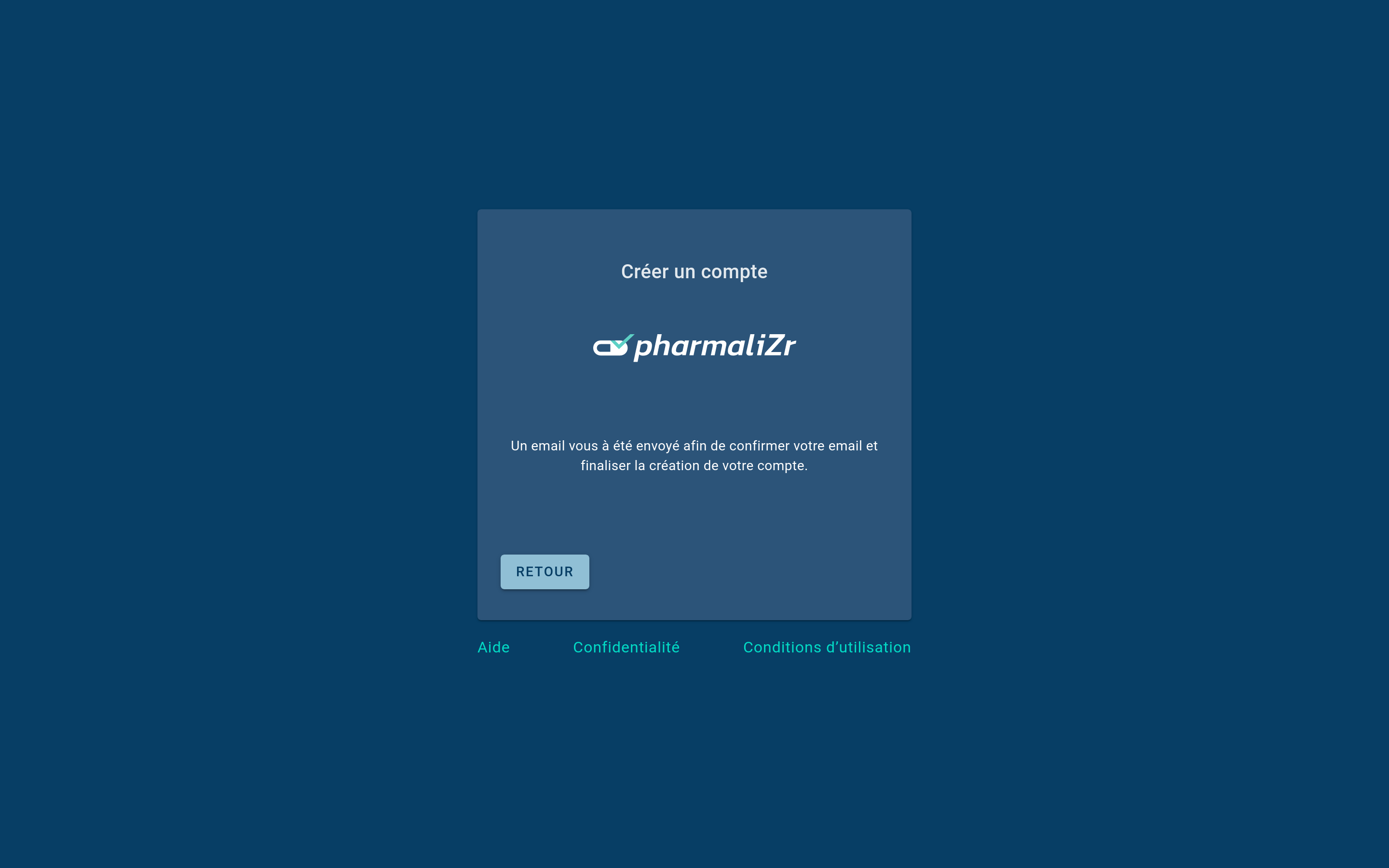 Finaliser la création de votre compte pharmaliZr